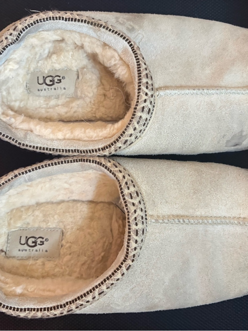 UGG Cream Sheepskin Slip-On Moccasin Slippers